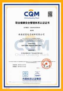 珠海Z6·尊龙凯时ISO45001证书